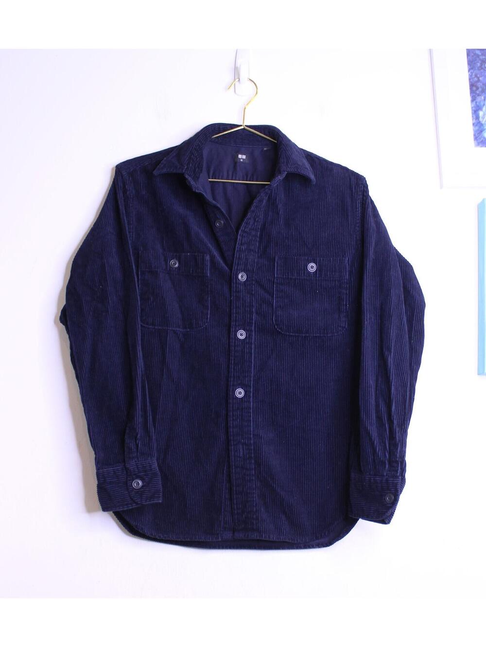 UNIQLO Navy Blue Corduroy Button Down - XS